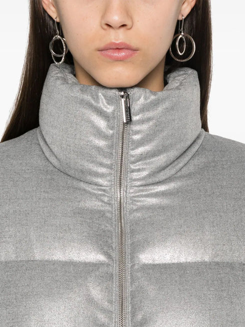 lamé-effect puffer jacket